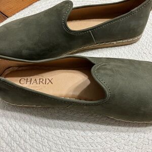 Charix Olive Green Slip-On Shoes